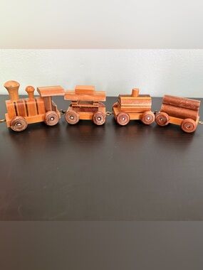 Wooden Toy Train Set